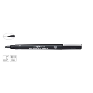 CANETA NANKIN UNI PIN PRETA ESTOJO C/6 UNIBALL