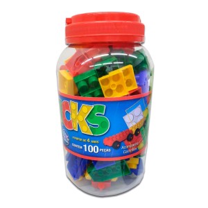 BLOCOS DE MONTAGEM BRICKS 100 PEÇAS PAIS & FILHOS