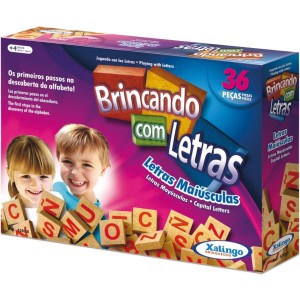 BRINQUEDO PEDAGODICO MADEIRA BRINCANDO COM AS LETRAS 36 XALINGO
