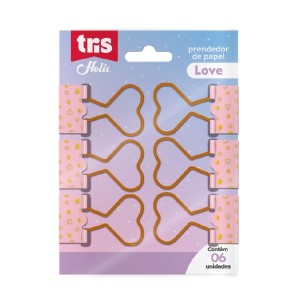 PRENDEDOR DE PAPEL DREAMY CORAÇÃO C/6 TRIS
