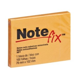 BLOCO ADESIVO NOTEFIX  LARANJA 100 FLS 76X102MM 3M