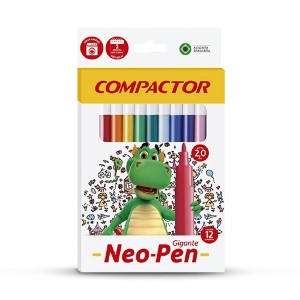 CANETA HIDROGRÁFICA 12 CORES NEO-PEN COMPACTOR