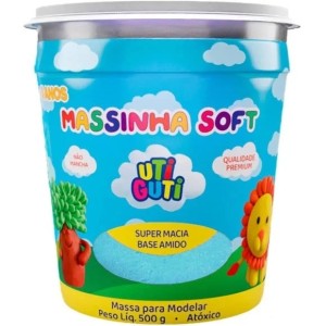 MASSINHA DE MODELAR SOFT 500G AZUL CLARO UTI GUTI