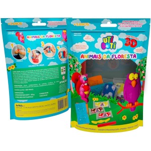 KIT MASSINHA DE MODELAR ANIMAIS DA FLORESTA UTI GUTI