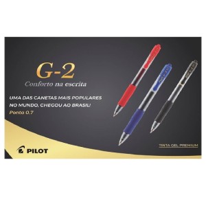 CANETA ESFEROGRÁFICA RETRÁTIL TINTA GEL G2 0.7 PRETA PILOT