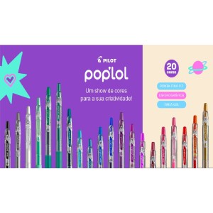 CANETA GEL RETRÁTIL POP'LOL 0.7 GREEN PILOT