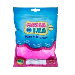 MASSA DE E.V.A FOAMY PARA ARTESANATO 50G ROSA MAKE+