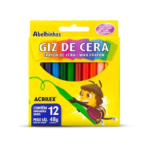 GIZ DE CERA 12 CORES ACRILEX
