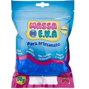MASSA DE E.V.A FOAMY PARA ARTESANATO 50G AZUL ESCURO MAKE+