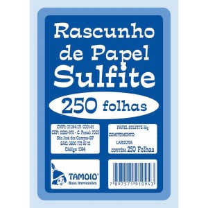 BLOCO RASCUNHO DE PAPEL SULFITE 78X109 250 FOLHAS TAMOIO