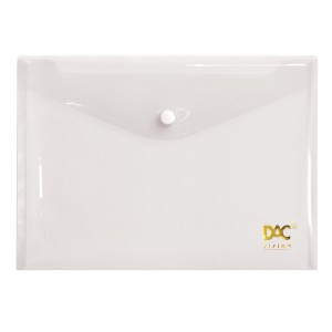 PASTA MALOTE TRANSPARENTE A5 COM BOTÃO DAC
