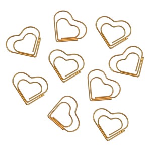 CLIPS CORAÇÃO 65MM DOURADO 20 UNIDADES TILIBRA