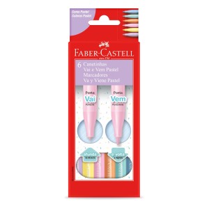CANETINHA VAI E VEM PASTEL 6 CORES FABER CASTELL