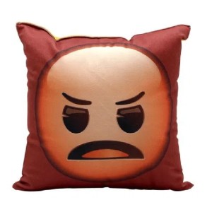 ALMOFADA FIBRA VELUDO 25X25CM EMOJI BRAVO E TOMANDO SOL ZONA CRIATIVA