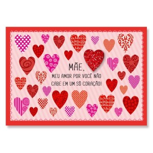 CARTÃO MÃE MUITOS CORAÇÕES FINA IDEIA